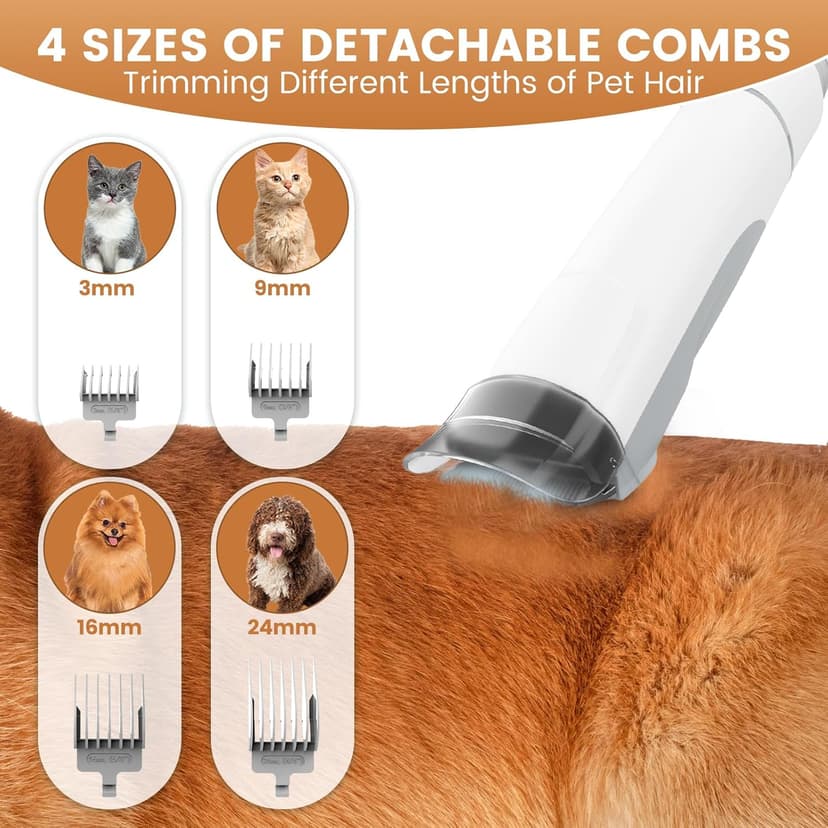 Dog Grooming Vacuum and Kit, Clipper Nail Trimmer Grinder, 2.5L Dust Cup 7 Grooming Tools 11000Pa Pet Vacuum for Shedding Grooming, Dog Hair Vacuum, Home Cleaning, PG50 Plus