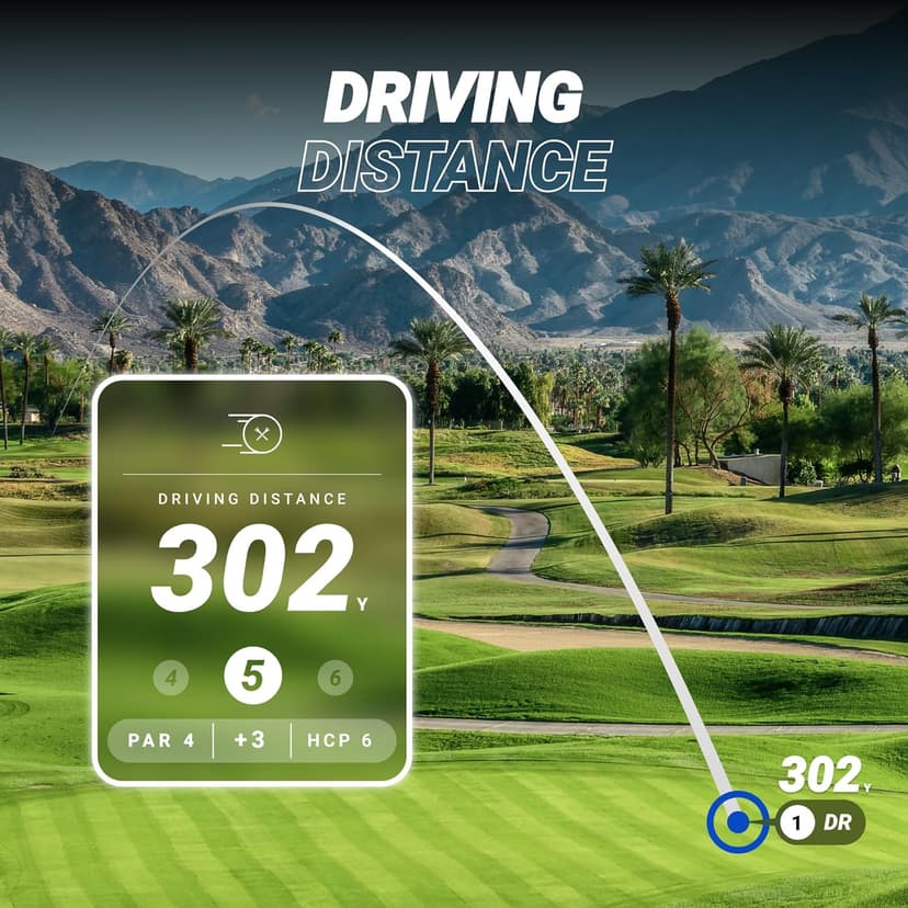 Blue Tees Golf Player+ GPS Speaker with Touch Screen Display, 10+ Hours Battery, 40,000+ Courses, Visual + Audible Distance, Hazard Distance - IPX7 Waterproof (Navy)