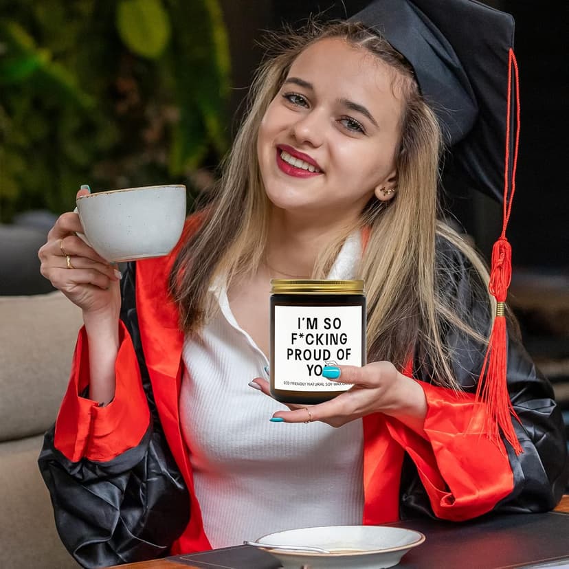 Funny Graduation Gift for Her/Him, So Proud of You Graduation Candle for Party Decorations, Gardenia Scented Candle High School College Grad Gift
