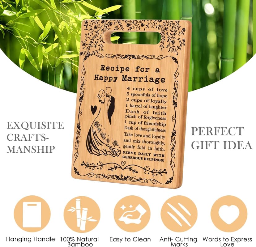 Wedding Gifts for Couples Marriage Cutting Boards Anniversary Newlywed Gift for Friend Inspiring Marriage Gifts Bridal Shower Gifts for Bride Cutting Boards for the Kitchen