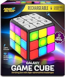 Rechargeable Game Activity Cube - Toys for Boys and Girls - 9 Fun Brain & Memory Games - Birthday Gifts for Age 6, 7, 8, 9, 10, 11, 12 Year Old Kids Teens - Best Boy Toy Gift Ideas