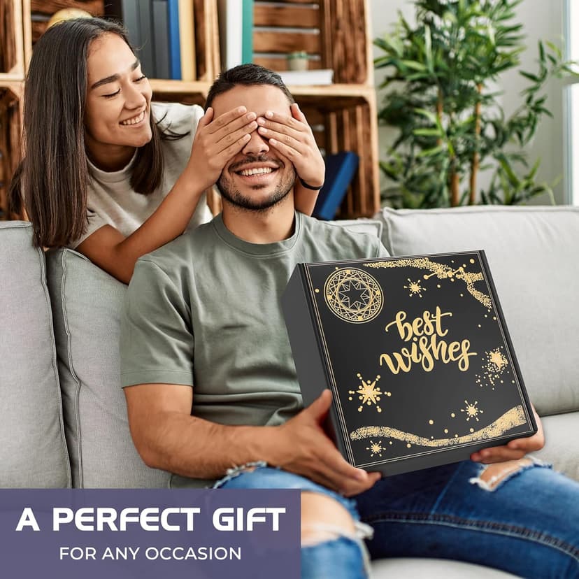 Gift Basket for Men - Best Birthday Gifts Box, Anniversary Gift Set, Boyfriend Gift Kit, Get Well Soon Baskets, Self Care Package, Unique Ideas Present for Him Dad Brother Husband Boy Friend Man