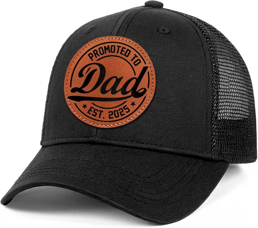 Dad Est 2025 Hat – First Time Dad Gifts Ideas - Meaningful Gifts for New dad on Christmas or His Birthday - Comfortable Baseball Cap Men Love with Premium Leather Patch Design