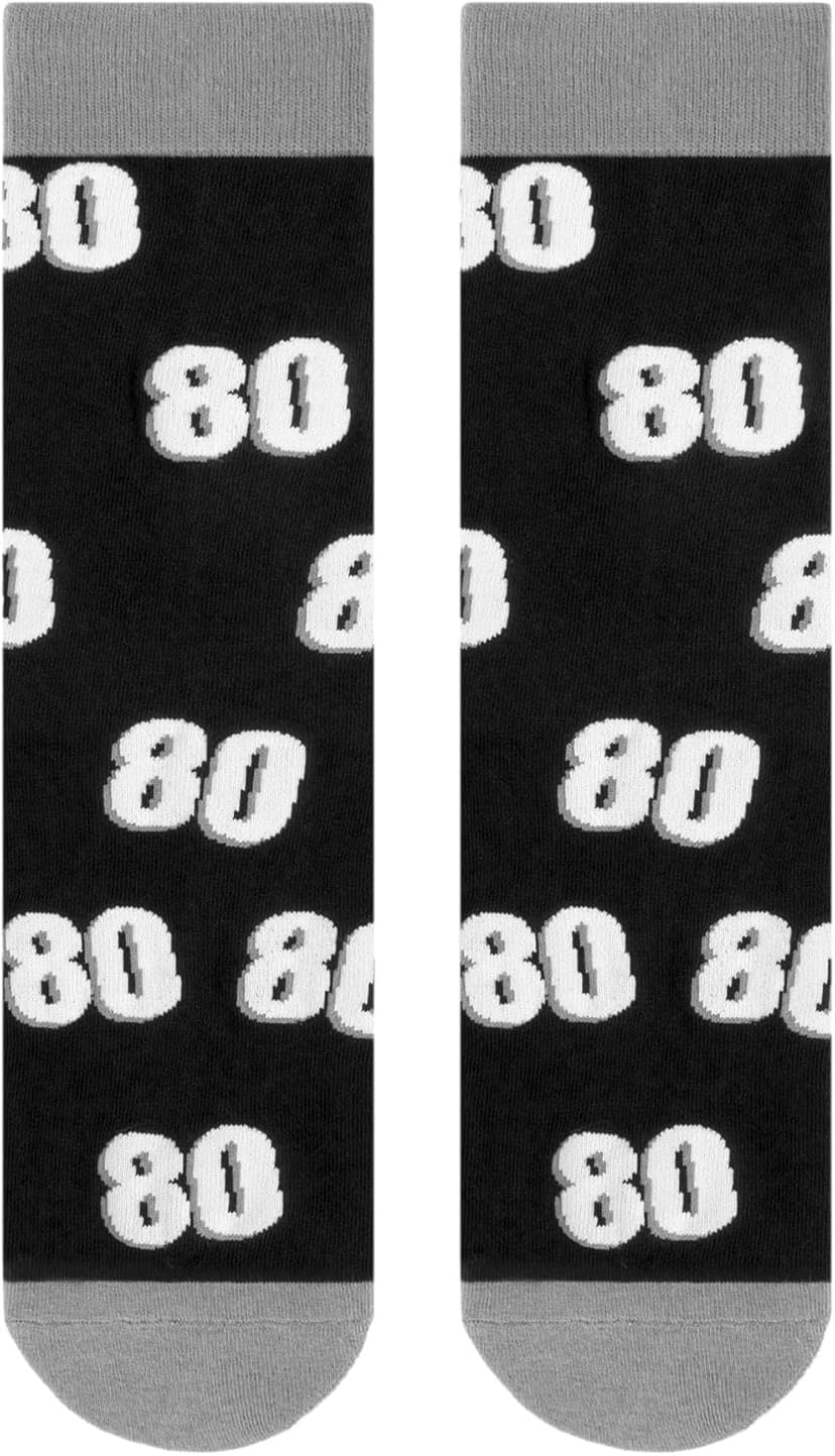 40th 50th 60th Birthday Gifts for him，Men 40th 50th 60th Birthday Decorations, Funny Black Crew Cotton Socks