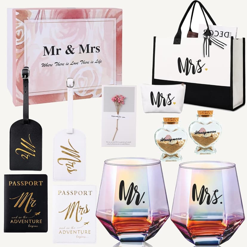 Wedding Engagement Gifts for Couples Mr and Mrs Gift Bridal Shower Gift,Bride To Be Gifts Honeymoon Travel Essentials Just Married