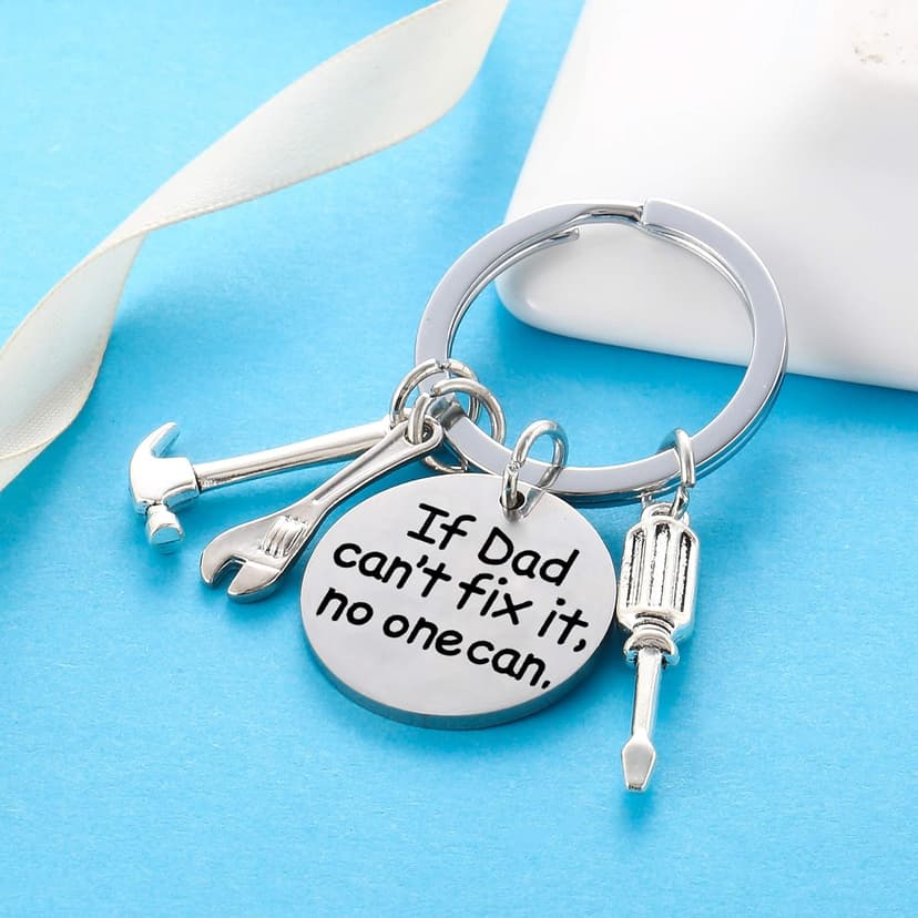 Dad Keychain - Gifts From Son, Daughter - Christmas & Father's Day Gift - Keyring for Dad, Papa, Daddy
