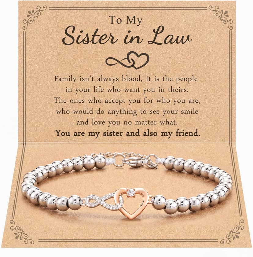 Shonyin Infinity Love Bracelet for Women Girls, Sister-in-law Bonus Daughter Girlfriend Daughter-in-law Great Grandma Bonus Mom