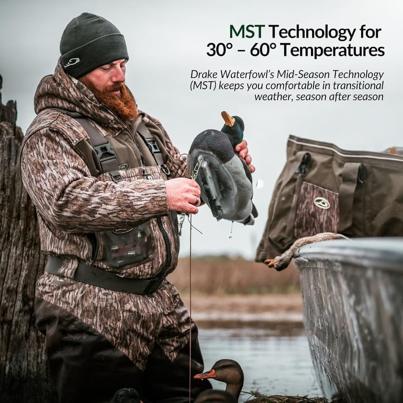 Drake Waterfowl Men's MST Quarter 1/4 Zip Refuge Eqwader Waterproof Windproof Breathable Resistant Outdoor Hunting Jacket