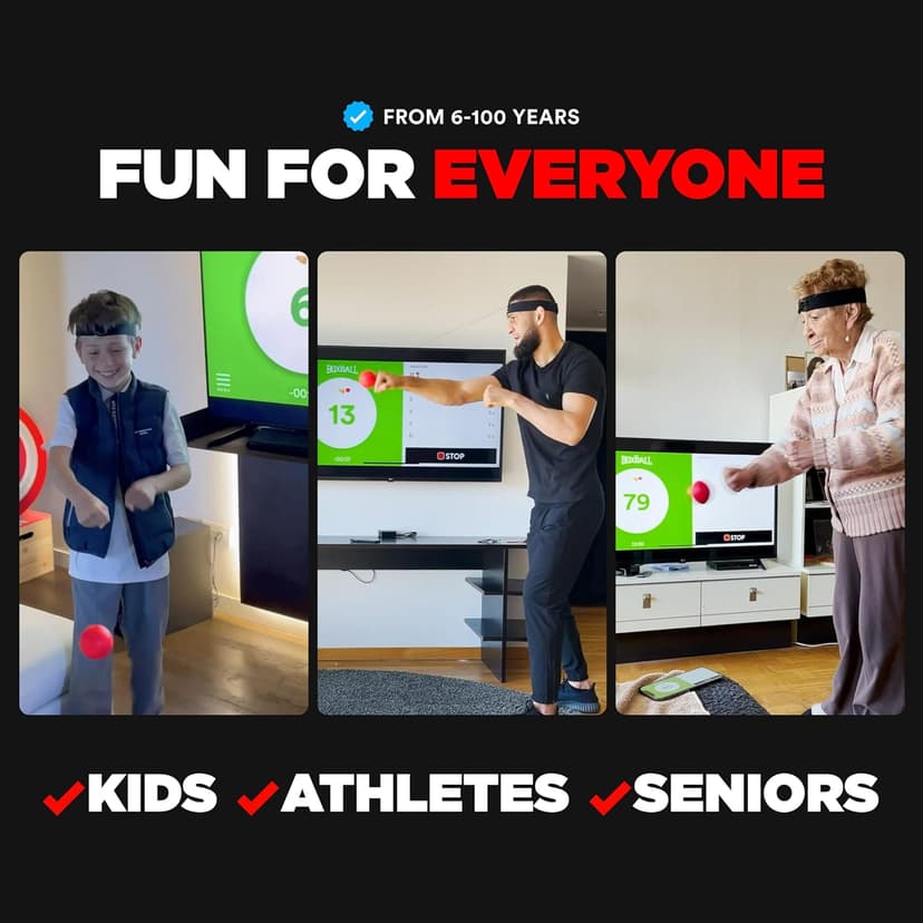 Boxbollen® Boxing Reflex Ball - Celebrity-Endorsed Home Workout Game - App-Connected Punch Counter - Hand Eye Coordination Training Ball - Christmas Gift for Boxers, All Ages - Stocking Stuffer