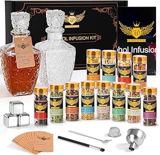 Whiskey Infusion Kit - Alcohol Infusion Kit to Make Your Own Flavored Drink, Whiskey Making Kit with Natural Ingredients - Whiskey Set, Tequila Gifts, for Men