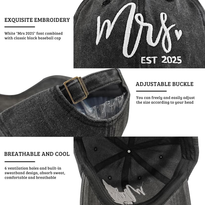 Mr and Mrs Hats for Wedding Gifts, Engagement Anniversary Honeymoon Gifts for Newlyweds Couples Baseball Cap