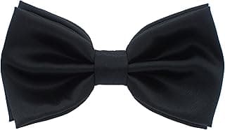Bow Tie House Real Silk Classic Pre-Tied Bow Tie Formal Solid Tuxedo with Gift Box