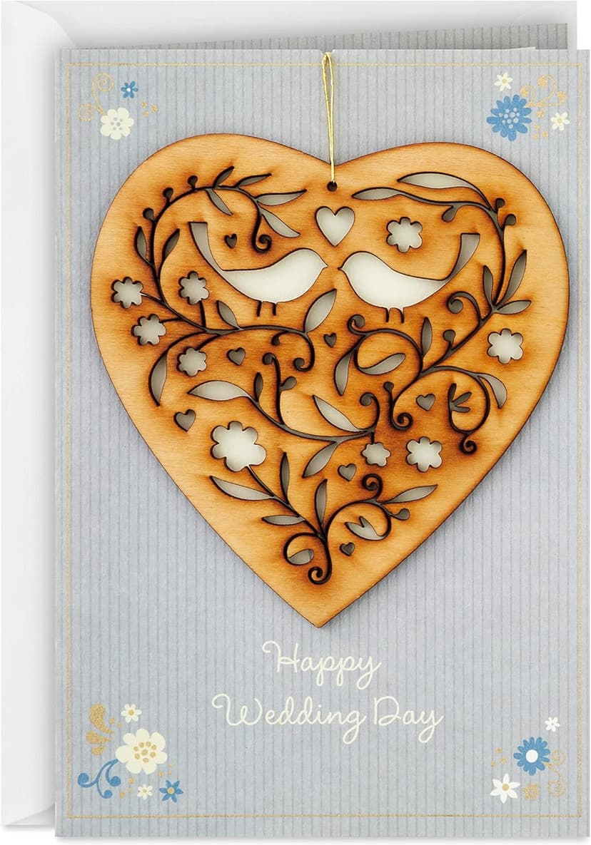 Hallmark Wedding Card (Removable Keepsake Wooden Heart Ornament)