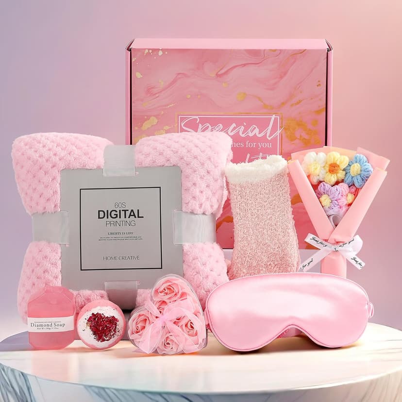 Happy Birthday Gifts for Women, Christmas Valentines Anniversary Birthday Self Care Gifts Basket Set for Women Girlfriend Her Friend Sister Wife Daughter Friend Grandma Skin Care Kit Ideal Gifts