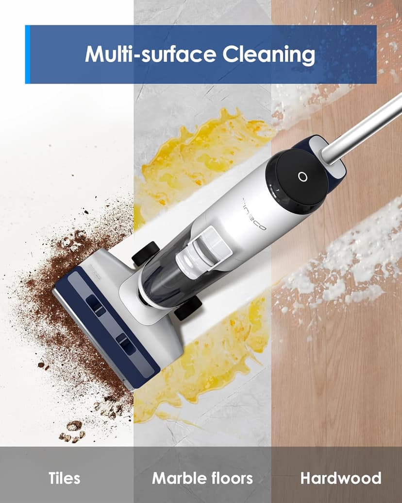 Tineco iFLOOR 5 Breeze Complete Wet Dry Vacuum Cordless Floor Washer, One-Step Cleaning for Hard Floors, Edge Clean, Auto Self-Cleaning, Lightweight & Cordless Design