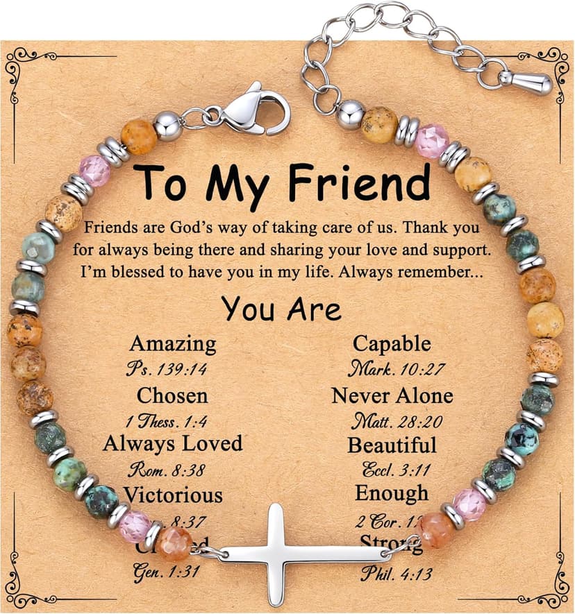TONY & SANDY Cross Bracelet for Women, Christian Gifts for Women, Confirmation Baptism Easter Gifts, Unique Gift for Friends Daughter Mom Sister in Christ Niece on Birthday Christmas