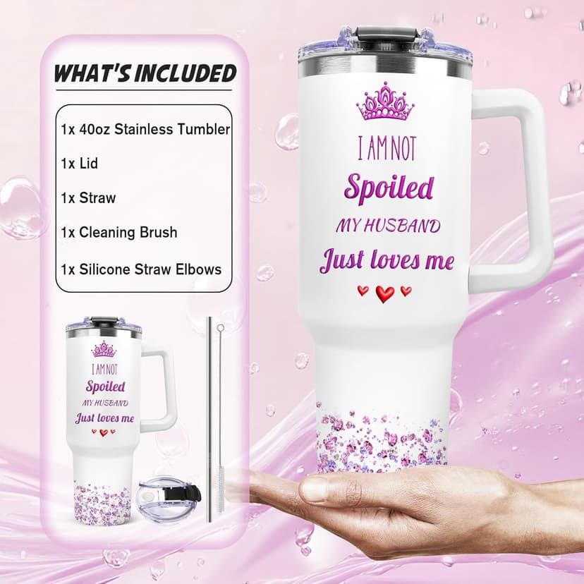 Gifts for Wife from Husband - Anniversary Wedding Gifts for Women - Mothers Day Christmas Tumbler Gift for Wife - Birthday Present for wifey - Valentines Day Gift for Her - to My Wife's 40 Oz Tumbler