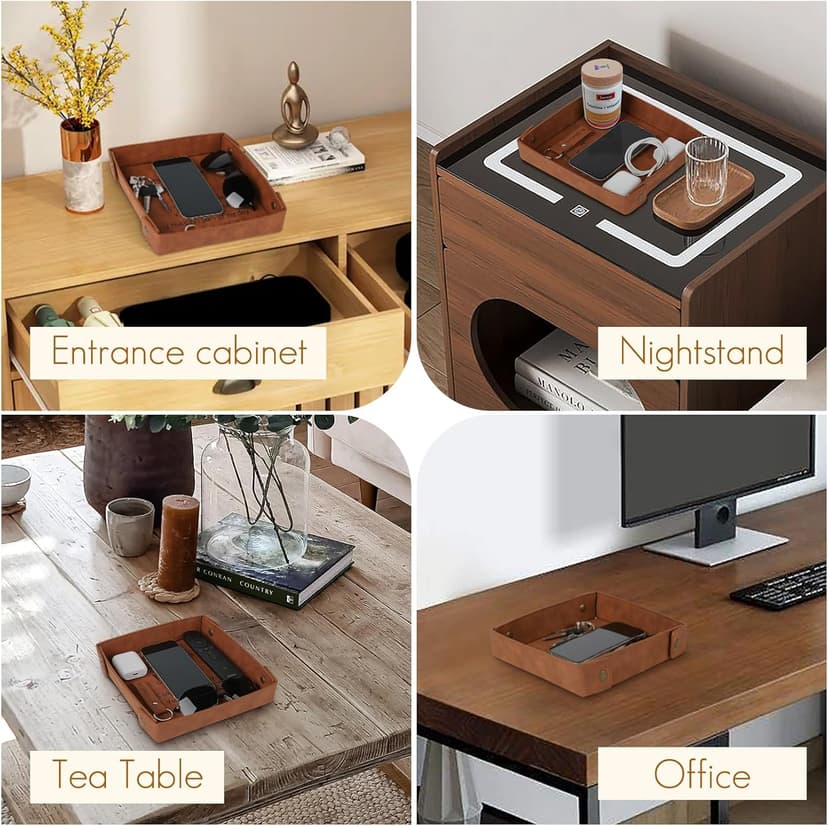 Gifts for Boyfriend, Husband, Romantic Gifts for Him, Mens Birthday Gifts Idea - Premium PU Leather Valet Tray - Best Mens Gifts for Birthday Anniversary