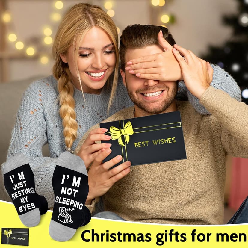 Dealswin Birthday Gifts for Men Dad Fathers Him Husband, I'm Not Sleeping I'm Just Resting My Eyes Socks