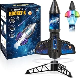 Rocket Launcher for Kids -200 Feet of Flight Altitude, Auto Electric Rocket Toys with Safe Parachute, Outdoor Summer Yard Toys Christmas Birthday Gifts for Boys & Girls Age 6 7 9 10 12 8-13 Years Old