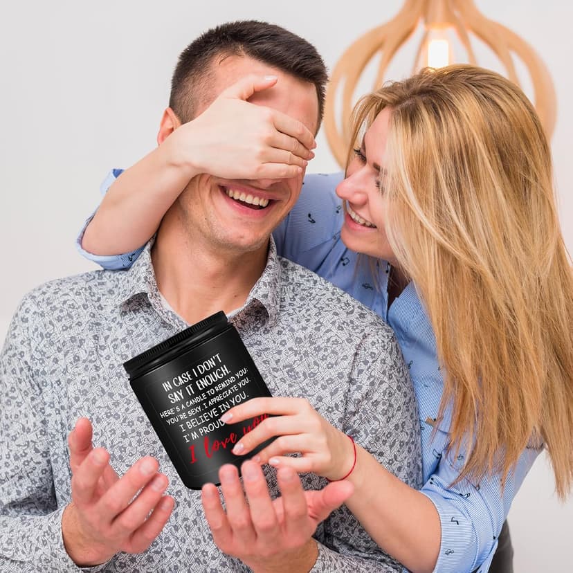 Homsolver Anniversary Wedding Birthday Gifts for Him Boyfriend Husband, Unique Romantic Gift for Him Lavender Candle, Funny Romantic Anniversary Birthday Gifts for Him,Boyfriend, Husband