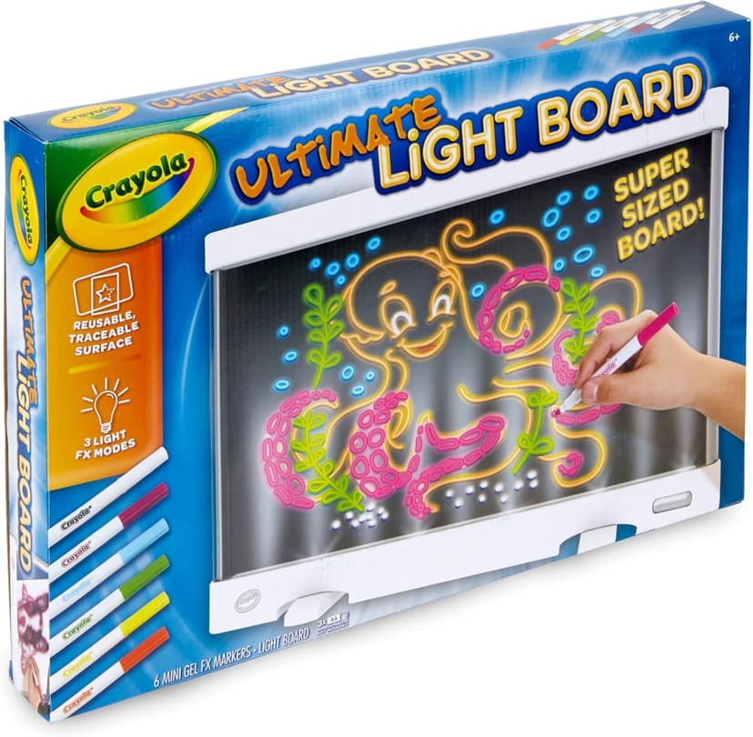Crayola Ultimate Light Board - White, Kids Drawing Tablet, Holiday & Christmas Gifts, LED Drawing Board, Sketching Art Projector, Toys for Boys & Girls, 6+