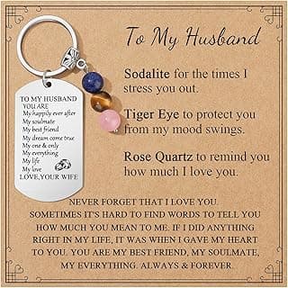 JoycuFF Keychain Gift for Women Christmas Birthday Gift for Best Friends Huaband Son Mom Stone Keychain