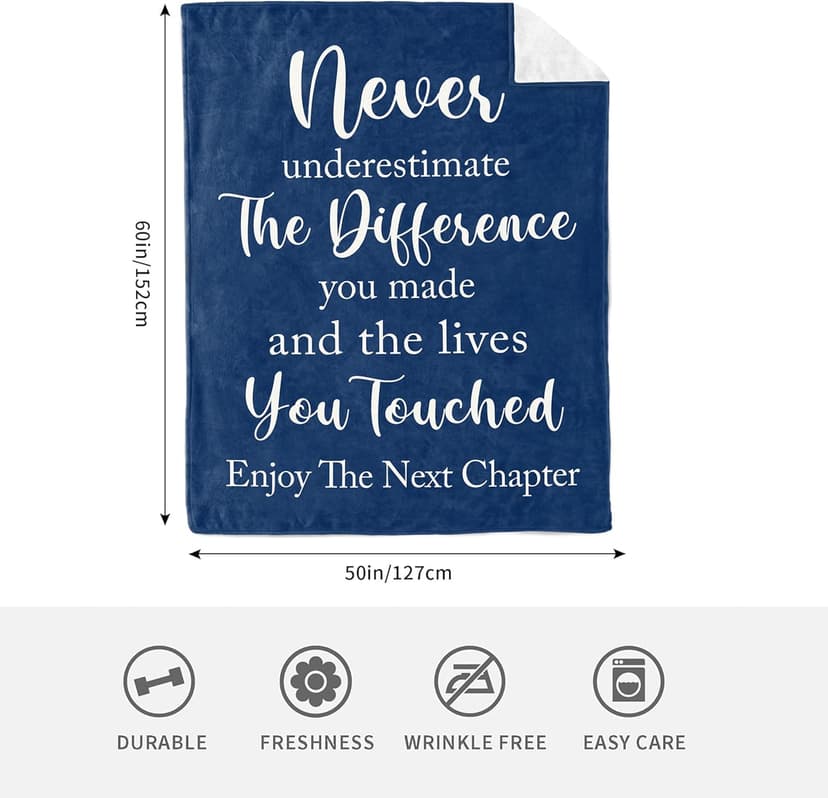 Farewell Gifts, Graduation Gifts, Coworker/Boss Leaving Job Gifts, Thank You Gifts for Women, Teacher/Employee Appreciation Gift, Retirement Gift, Inspirational Goodbye Gifts Blanket 60” x 50”