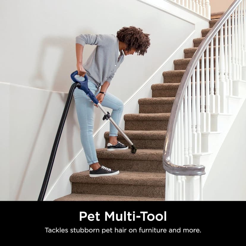 Shark NV151 Navigator Swivel Pro Complete Upright Vacuum with HEPA Filtration, Swivel Steering, Pet Power Brush, Crevice Tool & Upholstery Tool, for Pet Hair & Multi-Surface Cleaning, Navy