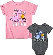 Funnycokid Big Sister Little Brother Matching Outfits Toddler Girl Shirt Newborn Boys Clothes