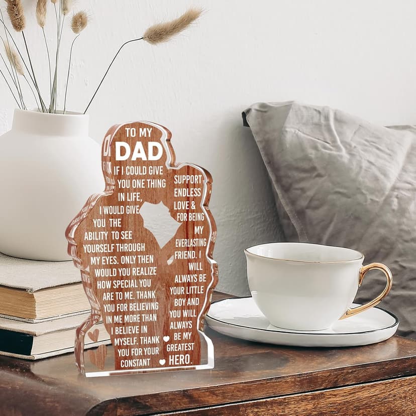 Dad Gifts from Son -Dad Birthday Gift from Son -Dad Christmas Valentines Easter Gifts Idea Daddy New Dad To My Best Dad Ever Gifts Father's Day Desk Decor Acrylic Plaque Sign