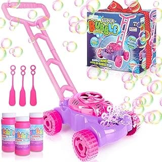 ArtCreativity Bubble Lawn Mower for Toddlers 1-3, Kids Bubble Machine for 1-Year-Old Girl Gifts, Summer Outdoor Push Gardening Toys for Kids Age 1 2 3+ Birthday Gifts for Preschool Girls