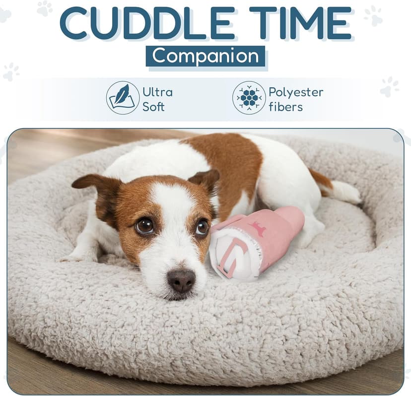 Pup Cup Tumbler Dog Toy – Birthday Dog Toy, Funny Squeaky Plush Puppy Gift, Cute Birthday Present (Pink Peach Dust)