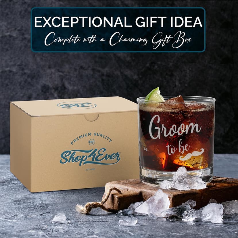 shop4ever Groom To Be Engraved Whiskey Glass 11 oz. Wedding Engagement Gift