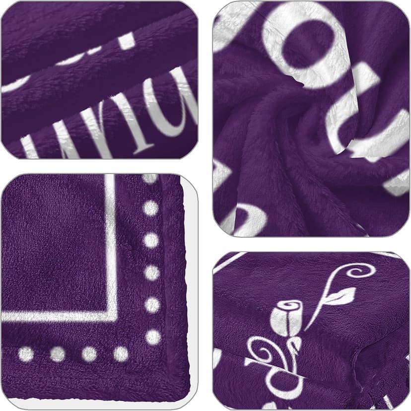 Birthday Gifts for Women/Men/Her/Him Friendship Blanket Purple 60"x50", Happy Birthday Decorations Women/Men Throw Blanket, Bday Gifts for Women Unique, Best Birthday Gift Idea