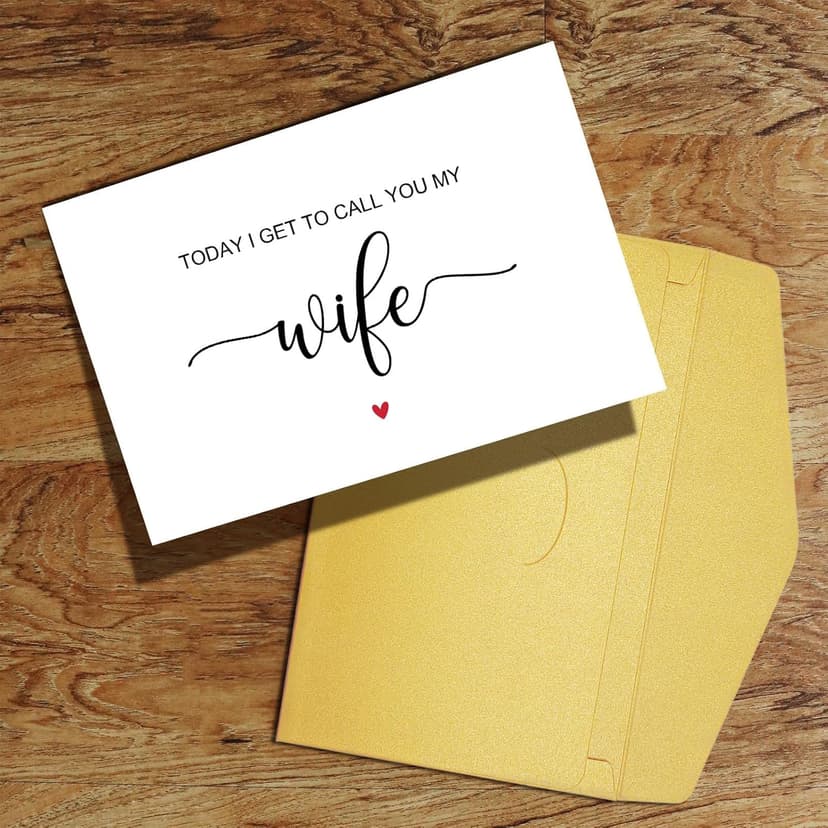 Qiliji Today I Get To Call You My Wife Wedding Day Card, To My Wife on Our Wedding Day Card, Wedding Day Vow Card for Bride, Bride Gift from Groom