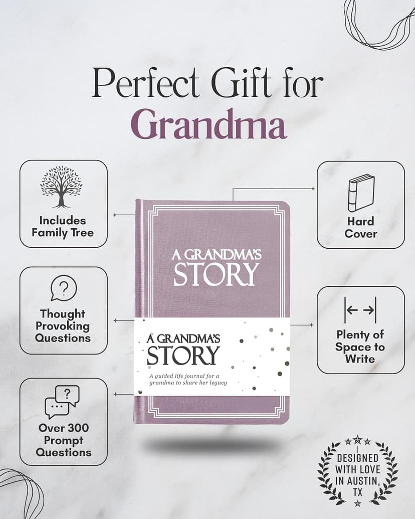 Grandma's Life Story Journal (Hardcover): A Meaningful Keepsake for Grandma to Share Her Journey & Memories, Book Includes 250+ Prompt Questions, Sentimental Gift for Mother's Day, Birthday, Christmas