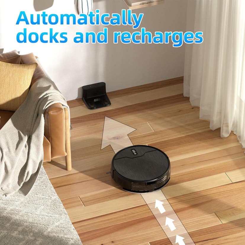 Robot Vacuum and Mop Combo, Robot Vacuum Cleaner, 6 Cleaning Modes, Large Capacity Water Tank Dustbin, Self-Charging, WiFi/App/Alexa, Ideal for Hard Floor, Carpet, Pet Hair