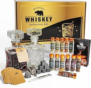 Alcohol Infusion Kit, DIY Whiskey Making Kit for Infusing Bourbon, Rye, Gin, Vodka, Tequila, Rum with Custom Botanicals, Perfect Alcohol Infusion Kits Whiskey Gifts for Men, Dad, Husband