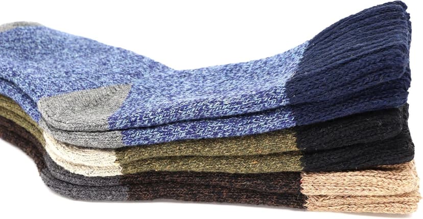 YZKKE 3Pack Mens Super Thick Wool Warm Socks - Soft Comfort Casual Crew Winter Socks