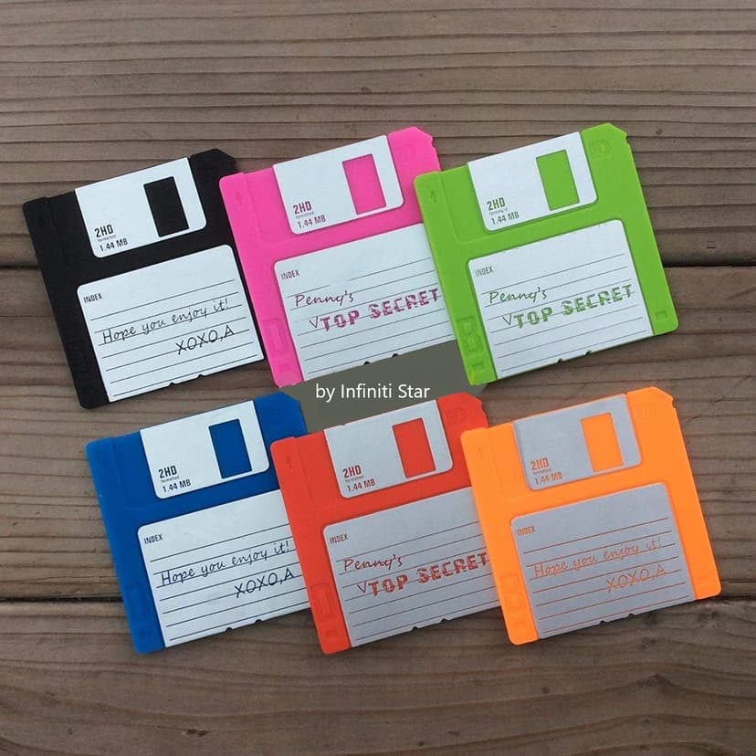 Floppy Disk Coaster Video Game Memorabilia Nerd Office Set of 6 Floppy Disk Decor Computer Geek Gifts Gifts for Geeks and Nerds Cool Office Gadgets Nerdy Gifts for Men Programmer Mug Party Coasters