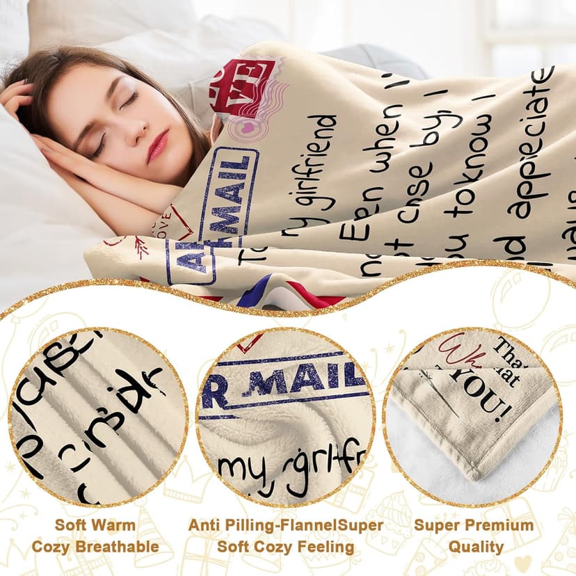 Gifts for Girlfriend Blanket Birthday Gifts for Girlfriend from Boyfriend Christmas Blanket Throw Blanket 60x50