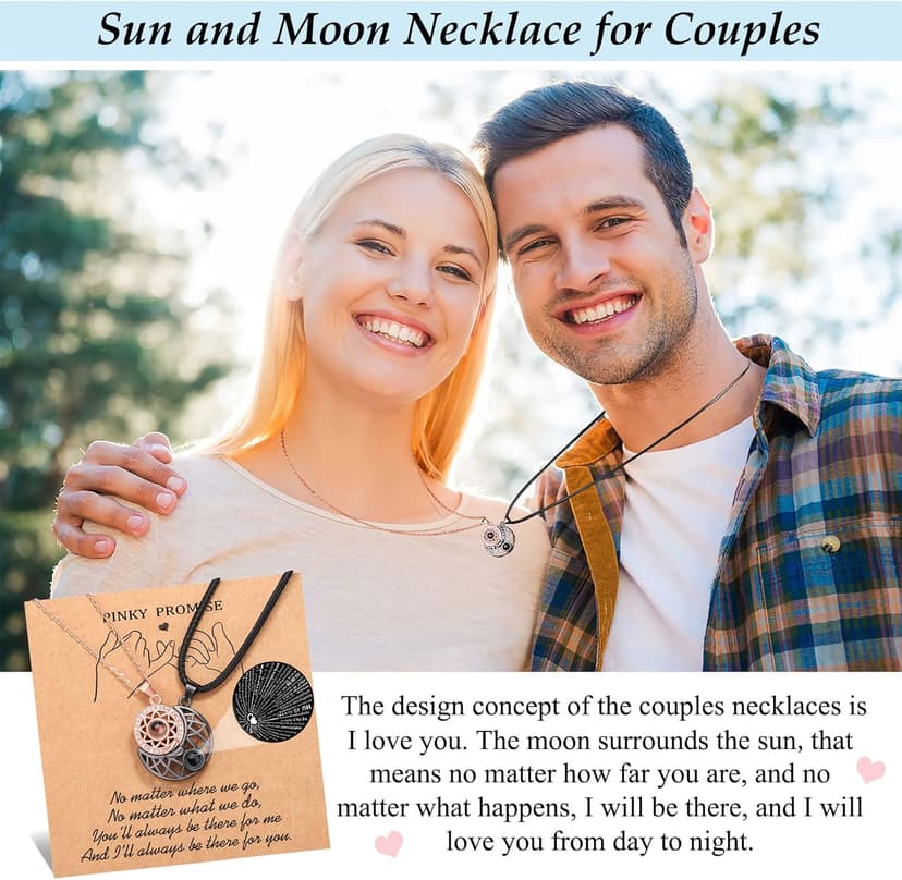 UPROMI Couple Necklace for Boyfriend/Girlfriend/Husband/Man/Soulmate, Anniversary Christmas Birthday Wedding Gifts for Him Her
