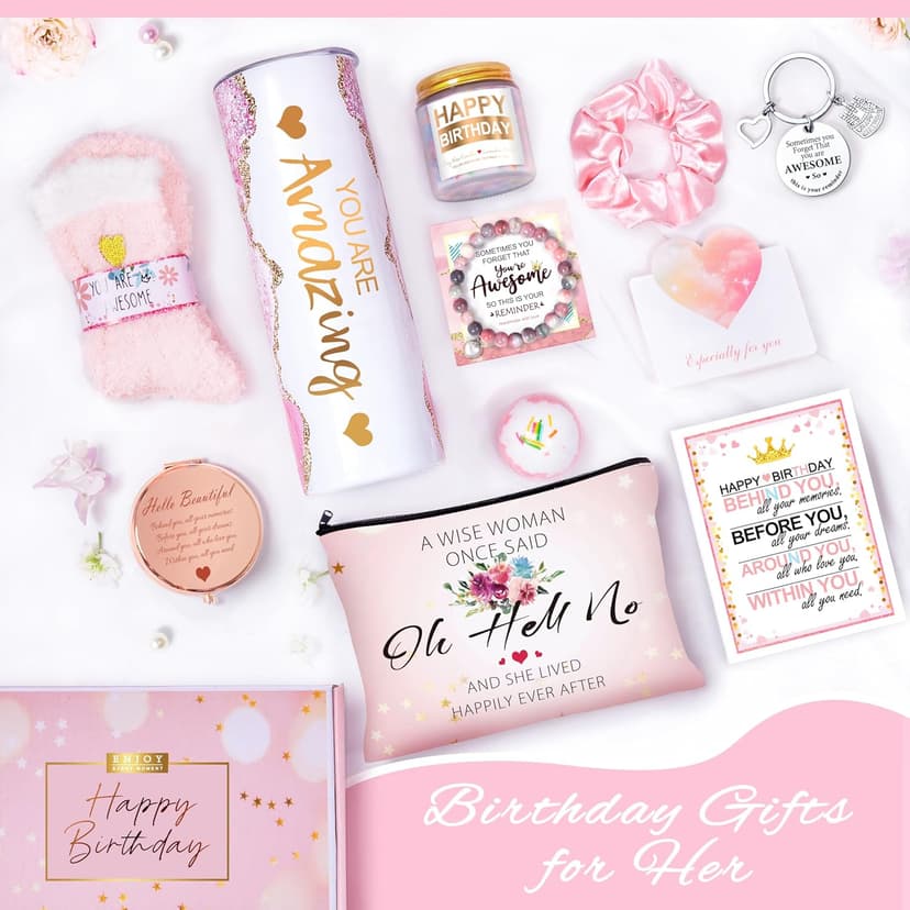 Birthday Gifts for Teen Girls, Best Friend Gift for Her, Happy Birthday Relaxing Spa Gifts Basket Self Care Gift for Mom, Wife, Girlfriend, Sister, Her, Friends, Coworker