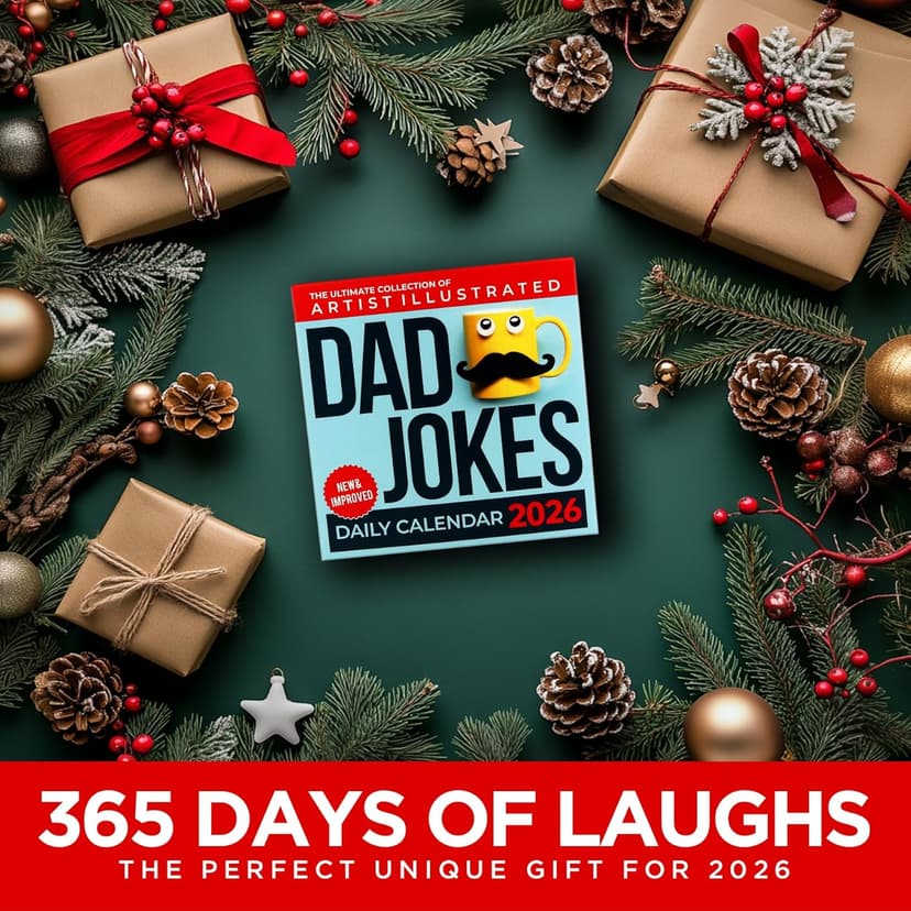 Dad Joke Desk Calendar 2026 - Unique Fun Gift For Dad 365 Daily Dad Jokes, White Elephant Gifts, Gifts for Men, Stocking Stuffers, Desk or Wall Calendar