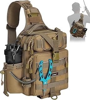 Piscifun Fishing Backpack with Rod Holder, Lightweight Sling Bag Storge Gear and Equipment
