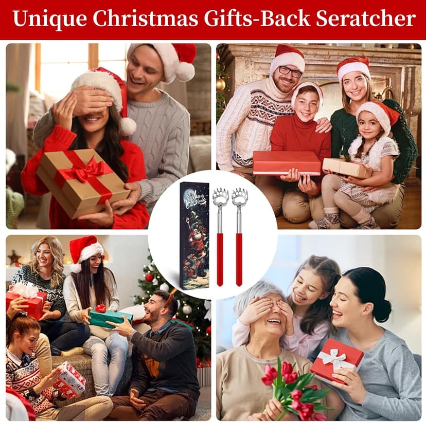 Unique Extendable Back Scratcher Gifts for Women Men Who Have Everything, Ideal Secret Santa Christmas Gifts for Dad Mom Grandma Sister Friends, Stocking Stuffers for Adults Men Women