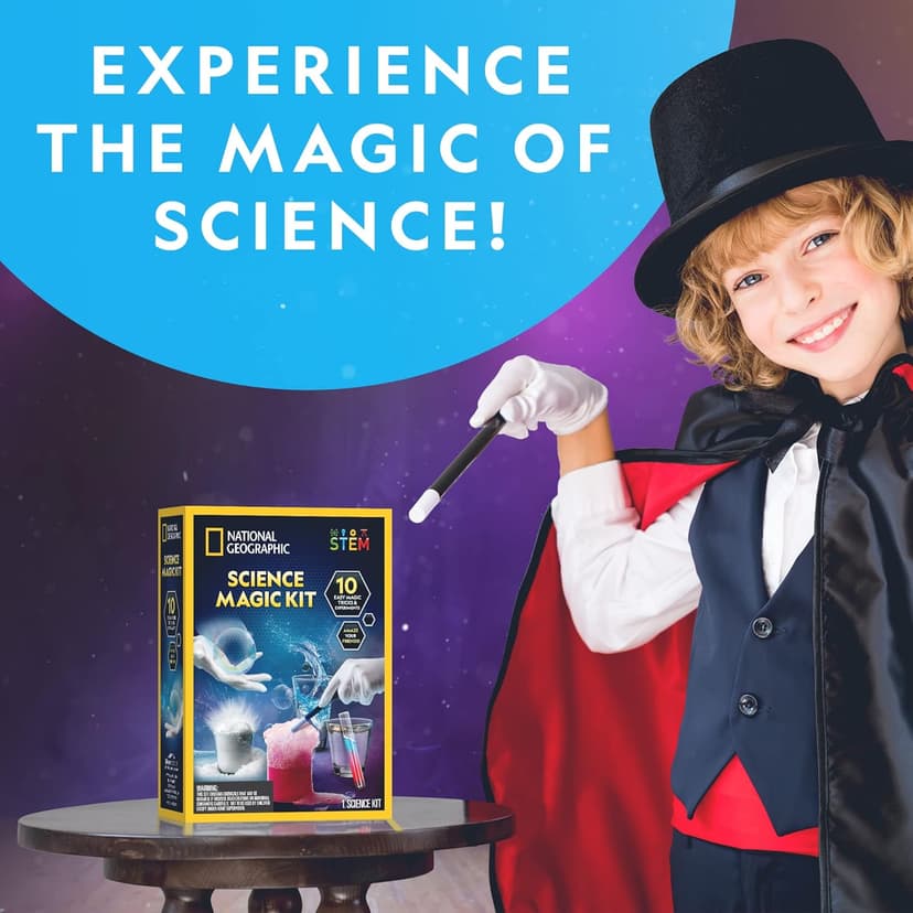 National Geographic Magic Chemistry Set – Science Kit for Kids with 10 Amazing Magic Tricks, STEM Projects and Science Experiments, Science Toys, Great Gift for Boys and Girls 8-12