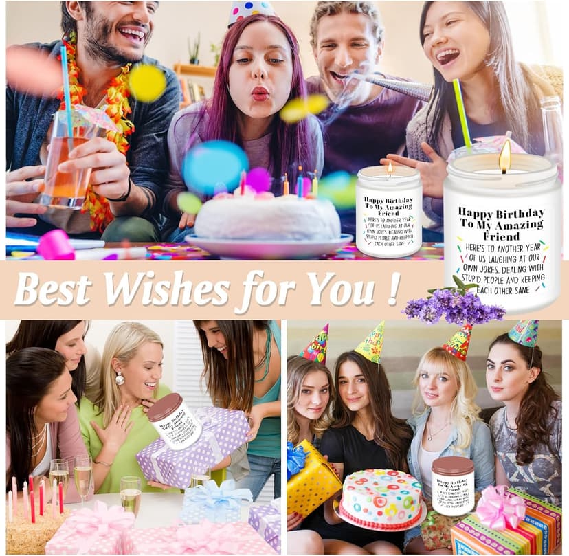 Homsolver Best Friend-Birthday Gifts for Women Men, Funny Friendship Gifts for Woman Candles, Birthday Gift for Friends Sister Bestie BFF Coworker Classmate, Funny Scented Candles