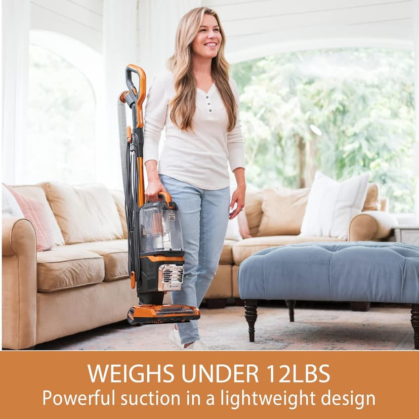 Kenmore DU4080 Featherlite Lift-Up Bagless Upright Vacuum 2-Motor Power Suction Lightweight Carpet Cleaner with HEPA Filter, 2 Cleaning Tools for Pet Hair, Hard Floor, Orange